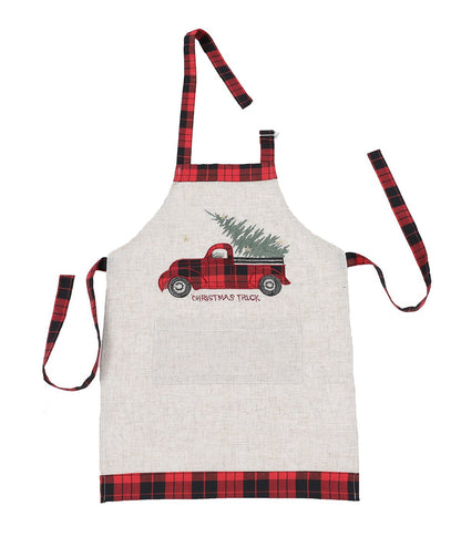 Vintage Tartan Truck With Christmas Tree Apron