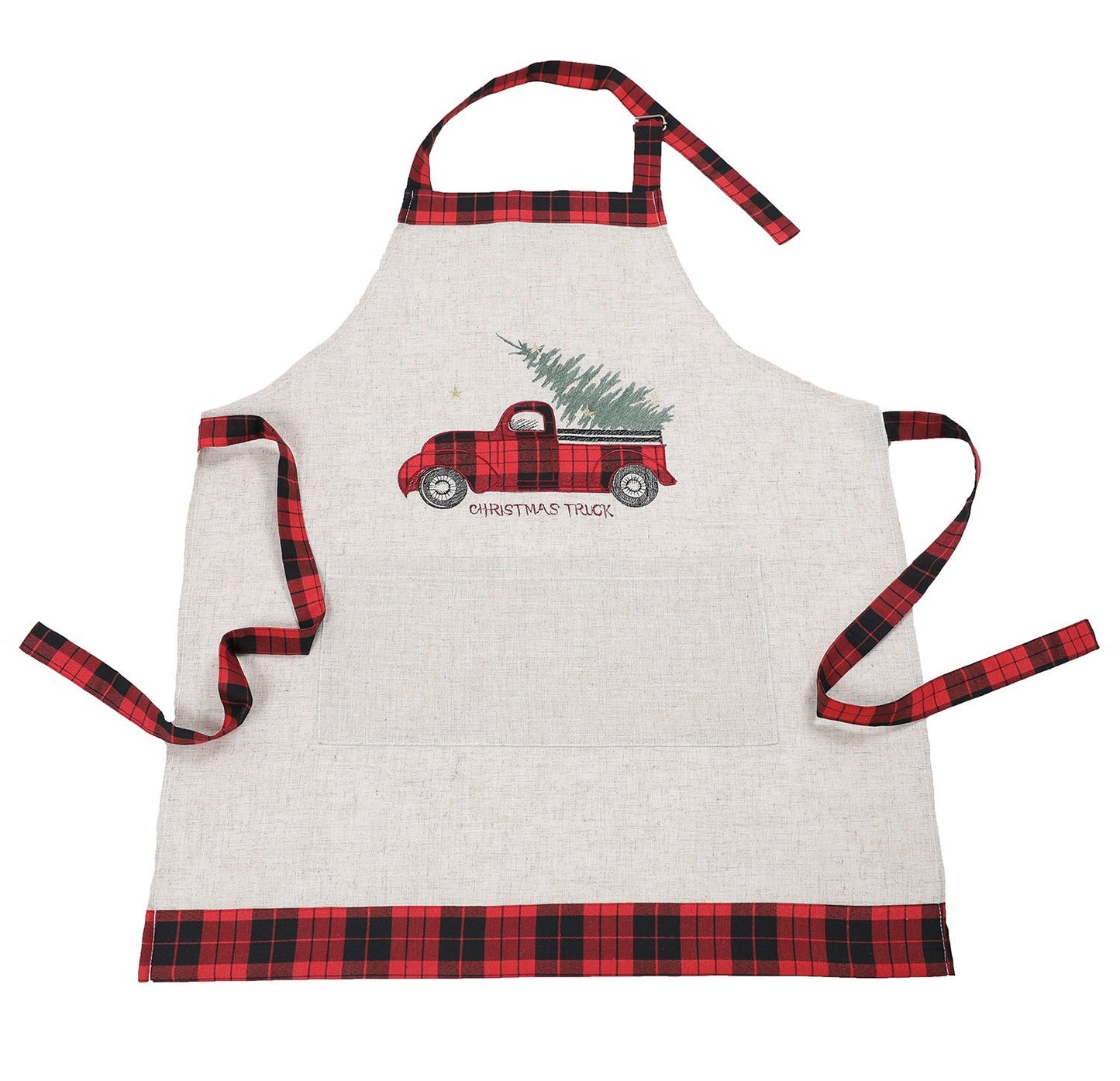 Vintage Tartan Truck With Christmas Tree Apron